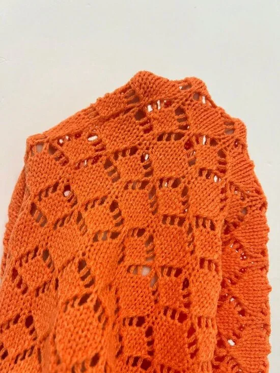 Orange Casual Women's Spaghetti Strap Backless crochet Fishtail Dress - Picture 6 of 6